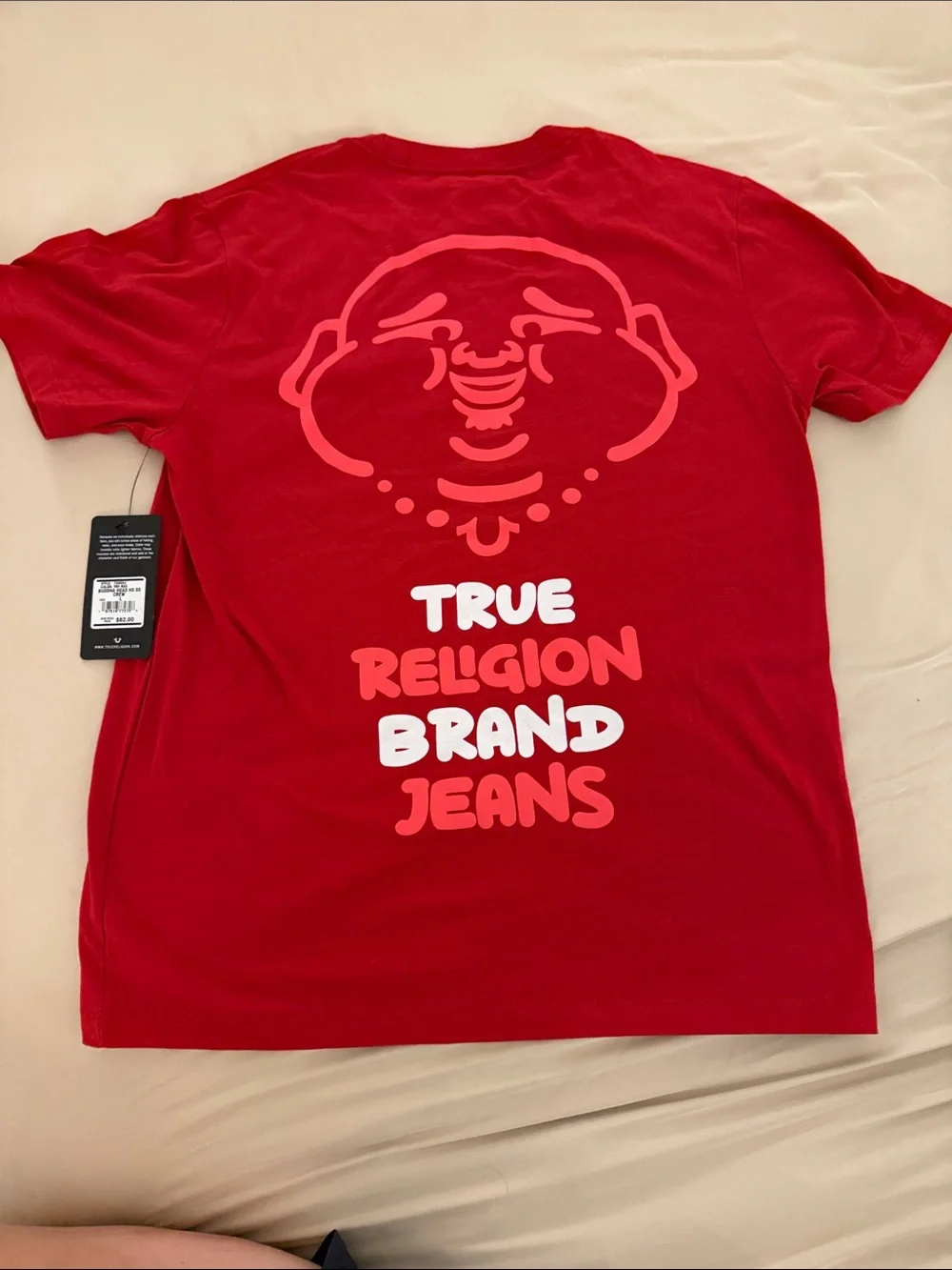 True Religion Red Drip Logo Short Sleeve Tee - Hot Red
